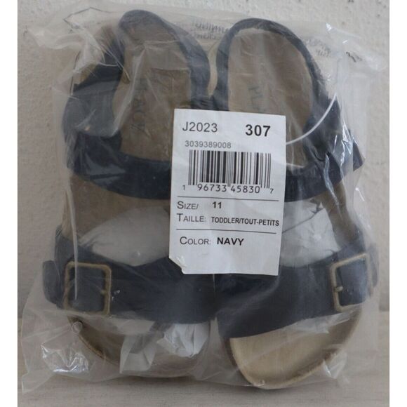 The Children's Place Toddler Boys Sz 11 Navy Faux Leather Buckle Sandals - Picture 8 of 8
